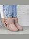 Damen Stiefeletten mit Pelz Rosa