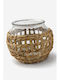 keleman Glass Candle Holder In Beige Colour 13x13x15cm
