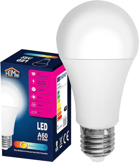 LED Glühbirne A60 E27 Warmes Weiß 8,5W Homie 108532