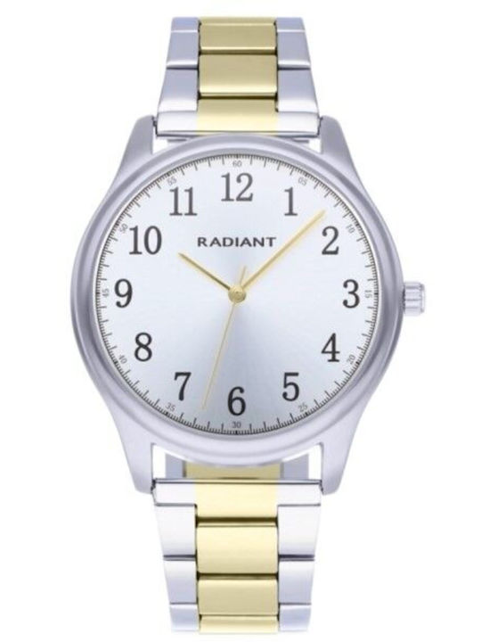 Radiant Ανδρικό Ρολόι 40mm Μπαταρίας με Ασημί Μεταλλικό Μπρασελέ