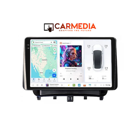Carmedia Ηχοσύστημα Αυτοκινήτου για Ford Transit 2014-2020 (Bluetooth/USB/WiFi/GPS/Apple-Carplay/Android-Auto) με Οθόνη Αφής 9.5"