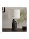 Liberta Plastic Table Lamp with White Shade and Black Base