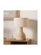 Liberta Table Lamp Made of Rope with White Shade and Beige Base