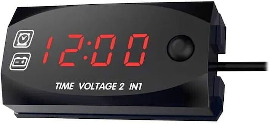 Digital Car Instrument Voltmeter and Clock