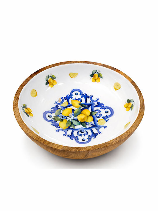 e-exoplismos Portofino Σαλατιέρα Ξύλινη Πολύχρωμη 25x25x8cm