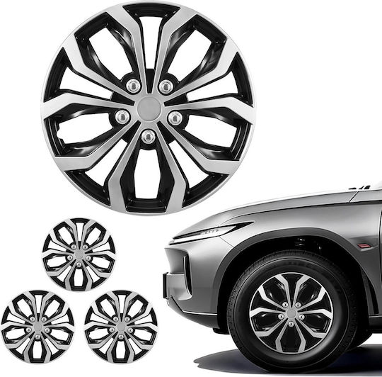 Vevor Σετ Τάσια Αυτοκινήτου 15" με Σήμα Hyundai 4τμχ Ασημί