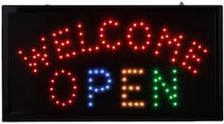 Φωτιζόμενη Πινακίδα Led Κίνηση Welcome Open Φωτιζόμενη Πινακίδα Led Κίνηση Welcome Open