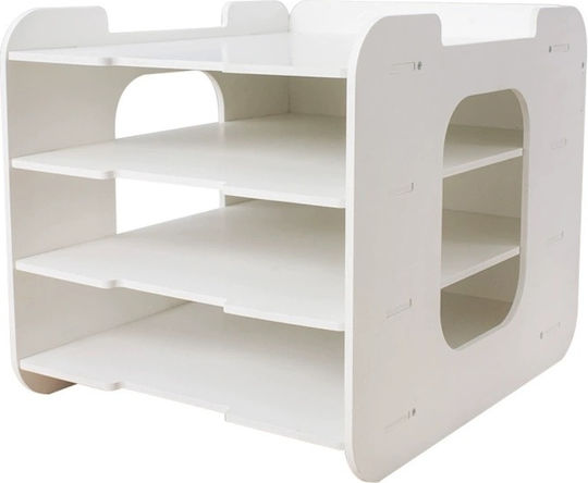 Dokumentenablage 4 Regale 25x30x27cm Weiß Er D L