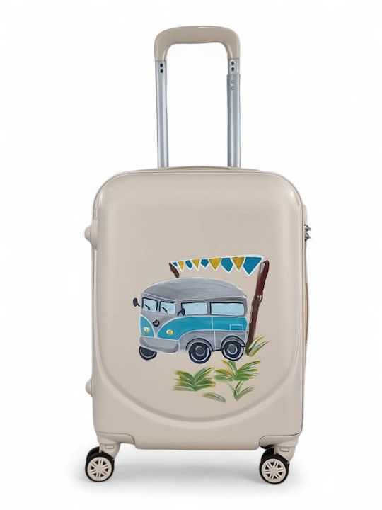 Playful Bags Kids Hard Cabin Suitcase Beige Height 55cm