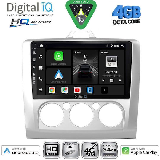 Digital IQ Car Audio System for Ford Focus 2005-2012 with A/C Bluetooth USB WiFi GPS Apple CarPlay Android Auto with 9" Touch Screen