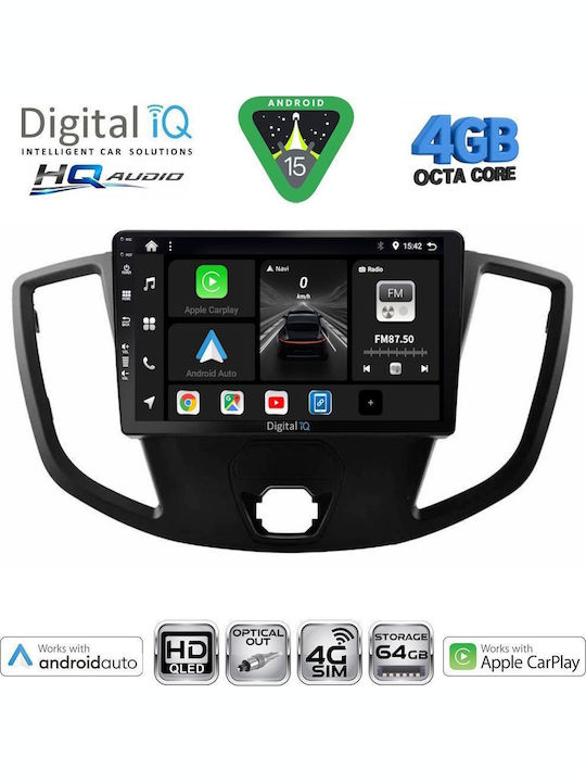 Digital IQ Car Audio System for Ford Transit 2014-2020 Bluetooth USB WiFi GPS Apple CarPlay Android Auto with 9" Touch Screen