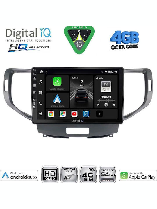 Digital IQ Car Audio System for Honda Accord 2008-2013 Bluetooth USB WiFi GPS Apple CarPlay Android Auto with 9" Touch Screen