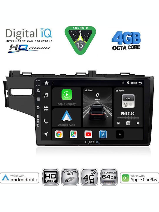 Digital IQ Car Audio System for Honda Jazz 2013-2019 (Bluetooth/USB/WiFi/GPS/Apple CarPlay/Android Auto) with 10" Touch Screen