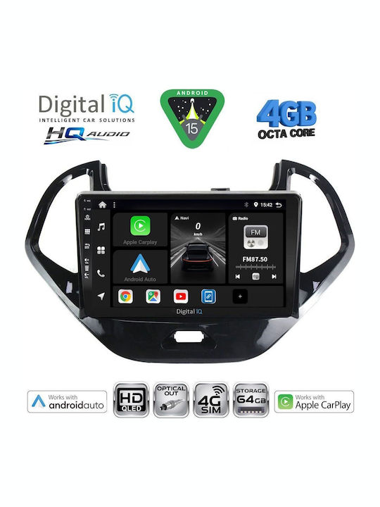 Digital IQ Car Audio System for Ford Ka 2017 (Bluetooth/USB/WiFi/GPS/Apple CarPlay/Android Auto) with 9" Touch Screen