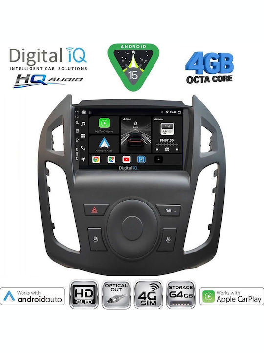Digital IQ Car Audio System for Ford Transit Connect 2013-2018 (Bluetooth/USB/WiFi/GPS/Apple CarPlay/Android Auto) with 9" Touch Screen