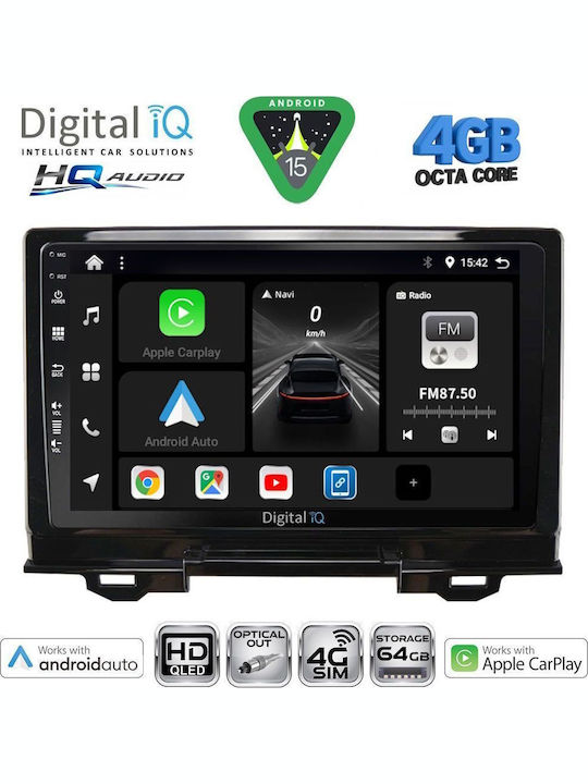 Digital IQ Автомобилна Аудио Система за Honda HR-V 2021 (Bluetooth/USB/Вграден Wi-Fi/GPS/Apple CarPlay/Android Auto) с Touch Screen 9"