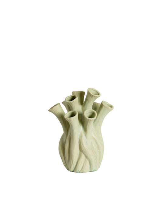 Light & Living Decorative Green Ceramic Vase H24.5cm