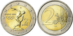2 Ευρώ 2004 Ελλάδα Xxviii 28οι Θερινοί Ολυμπιακοί Αγώνες Ακυκλοφόρητο Unc