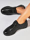 Leder Damen Oxfords in Schwarz Farbe