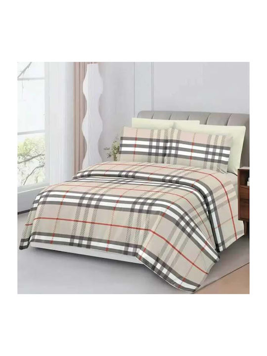 SpitiBazaar Σετ Σεντόνια King Size με Λάστιχο 220x240εκ. Πολύχρωμο (6τμχ)