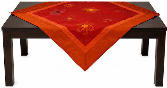 POL Burgundisches-Orange Tischtuch 90x90cm