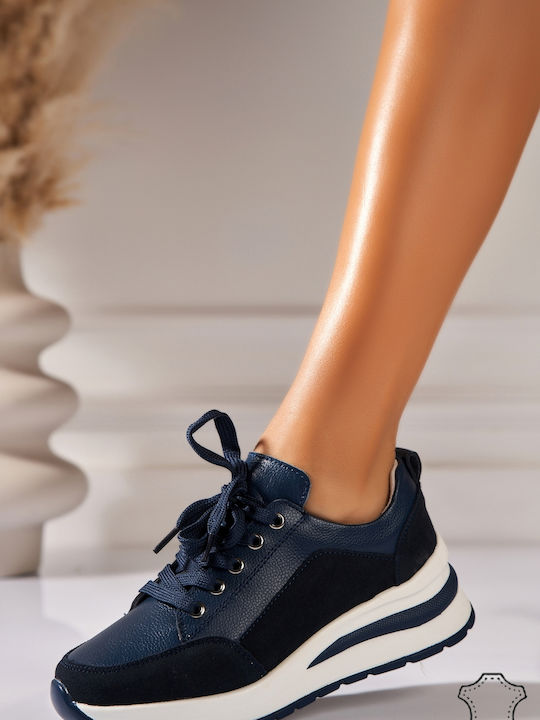 Botinelli Damentaschen Flatforms Sneakers Marineblau