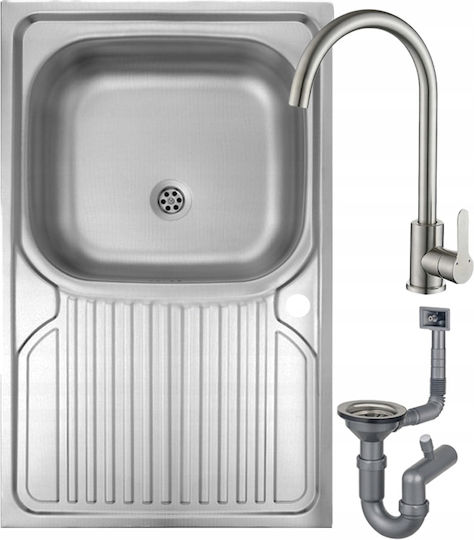 Deante Ένθετος Νεροχύτης Inox με Μπαταρία Μ80xΠ60cm Γκρι