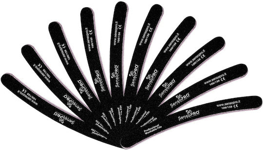 Set 10 Fișe Pentru Unghii Banană Granulație 100/150 Sensopro Milano Negru