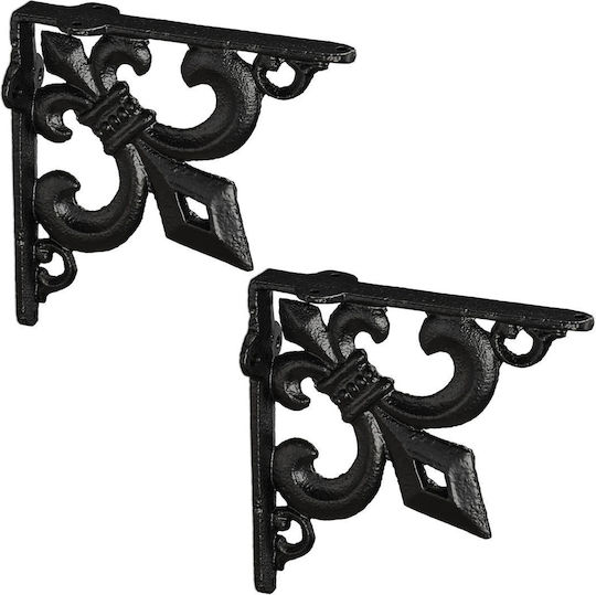 Relaxdays Raft De Colț Din Metal Negru 145x145mm 2 Bucăți 10032100_46