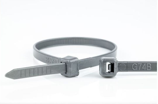 WKK Δεματικά Καλωδίων Πλαστικά 120mm σε Γκρι χρώμα (100τμχ) 110196871