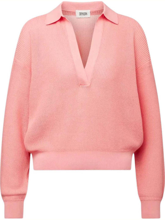 Drykorn Women's Cotton Long Sleeve Pink Blouse