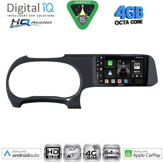 Digital IQ Car Audio System for Hyundai i10 2020 (Bluetooth/USB/WiFi/GPS/Apple CarPlay/Android Auto) with 9" Touch Screen