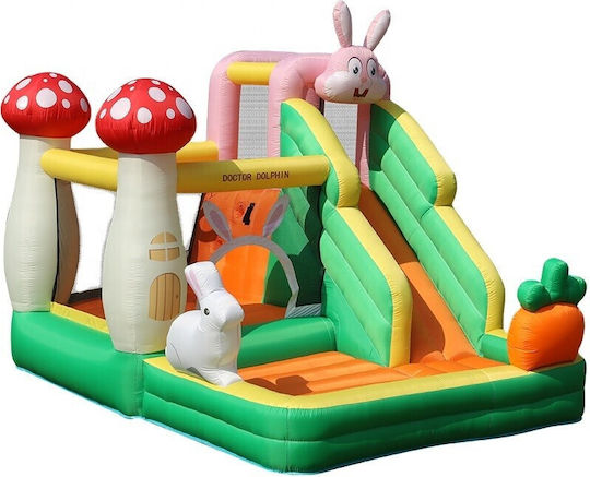 Homeone Inflatable Bunny Hop with Trampoline and Slide for Ages 3-10