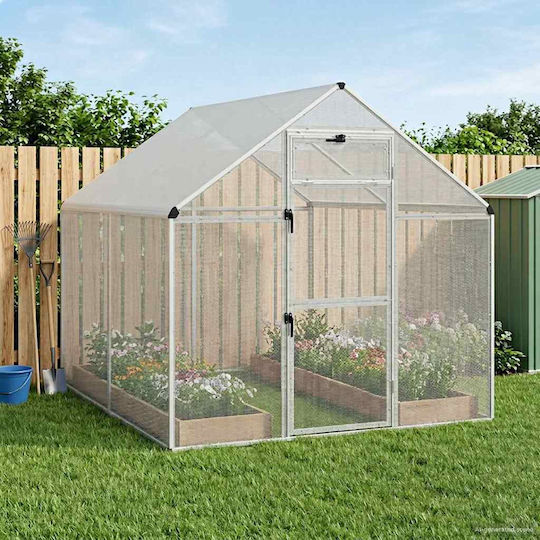 vidaXL Κλουβί Πτηνών 181.5x221x173.5εκ. Ασημί