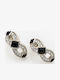 Stud Earrings with Black Stones