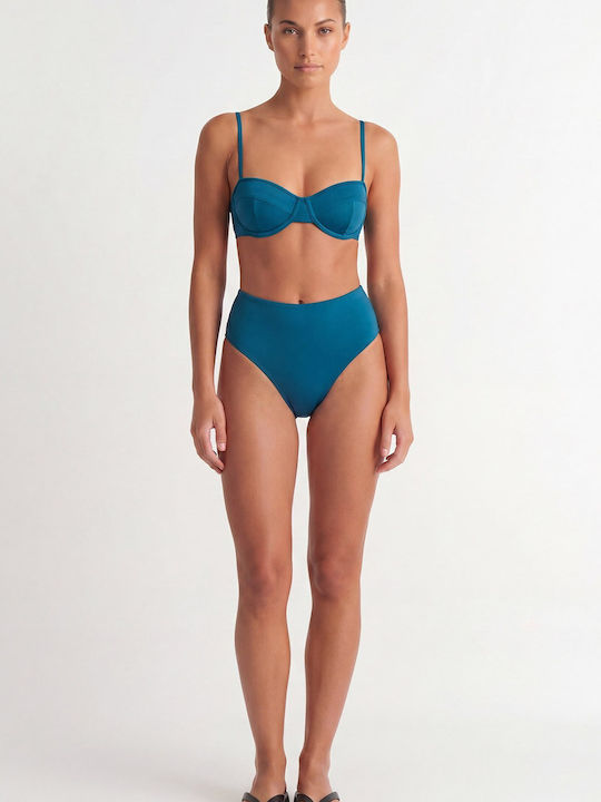 Bikini Slip Ψηλόμεσο Μπλε