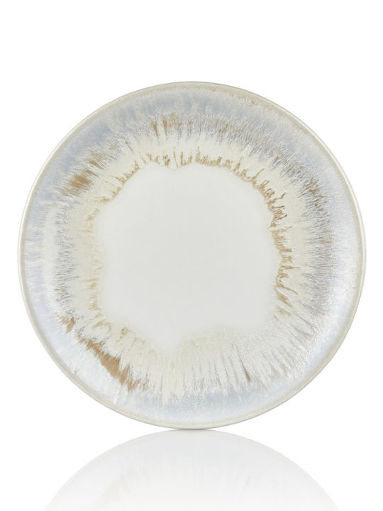 By Bone Wave Shallow Porcelain Multicolour Plate with Diameter 27cm