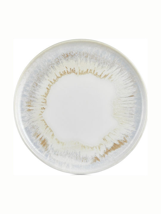 By Bone Wave Shallow Plate Made of Multicolour Porcelain with Diameter 22cm