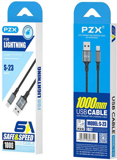 PZX USB-A към Lightning Кабел Черен 1м 2222222256616