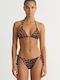 Bikini Τριγωνάκι με Ενίσχυση Animal Print Καφέ