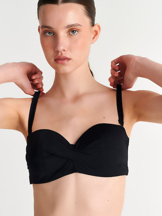 Strapless Bikini Top Μαύρο
