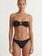 Top Bikini Fără Bretele Negru