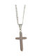 Kalliopi Silver Crucifix Pentru Bărbați Din Oțel Cu Lanț