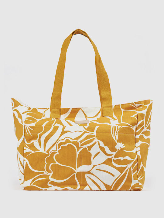 Verde Stoff Strandtasche mit Brieftasche Gelbe
