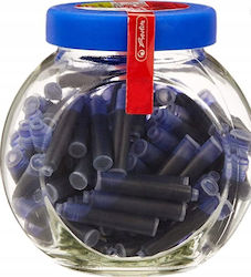 Herlitz 100 Ersatz- und Füllfederhaltertinten für Stift Blau
