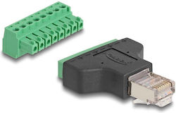 DeLock Konverter Rj45 Stecker > Buchse 8-polig 2-Stücke 3,81 Mm Mpn 66471