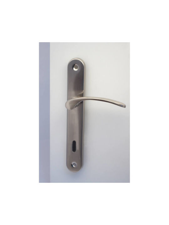 EU Mirror Middle Door Lever Plate Oramis Pair Nickel Matt