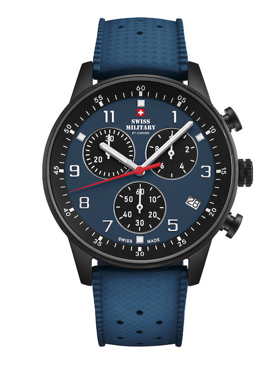 Swiss Military by Chrono Мъжки Часовник На Батерия със Син Каучуков Каиш