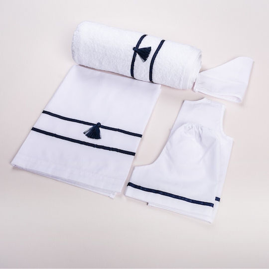 Nuova Vita Set Christening Oilcloths White 3 Pieces
