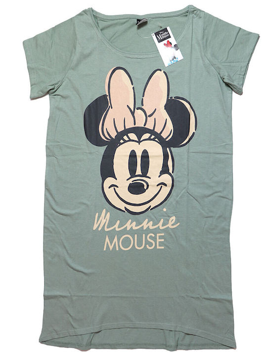 Disney Καλοκαιρινό Γυναικείο Νυχτικό Μέντας Minnie Mouse